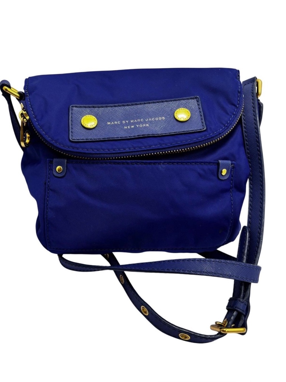Marc by Marc Jacobs Cobalt Blue Nylon Crossbody with Gold Hardware